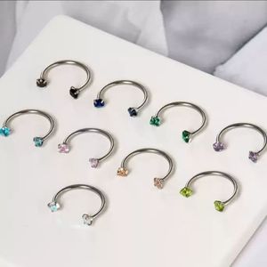 Anneaux de nez en acier inoxydable 316L pour femmes, anneaux de nez en forme de <span class=keywords><strong>fer</strong></span> à <span class=keywords><strong>cheval</strong></span>, 18G 20G, clous en zircon cubique, boucles d'oreilles <span class=keywords><strong>tragus</strong></span>, hélix, septum, piercing, mariage - Product Image 2