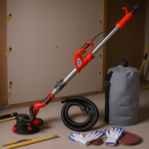 Lijadora Eléctrica para Paneles de Yeso, 850W, 800-1750 RPM, Velocidad Variable, Mango Plegable, para Lijar Paneles de Yeso, con Bolsa de Vacío - Product Image 2