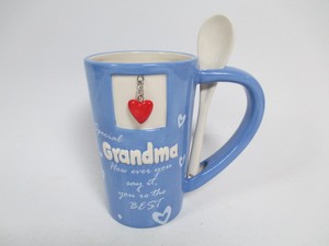 <span class=keywords><strong>Tasse</strong></span> de <span class=keywords><strong>grand</strong></span>-mère en céramique <span class=keywords><strong>personnalisée</strong></span> avec pendentif coeur et cuillère Cadeau de fête des mères parfait pour maman J'aime les tasses de <span class=keywords><strong>grand</strong></span>-mère - Product Image 3