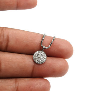 Diseño único de lujo pavimentado diamante boda compromiso joyería hermoso 925 plata esterlina encanto colgantes Collar para mujer - Product Image 5