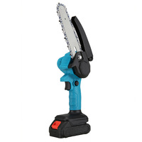 Mini-tronçonneuse électrique portative 21V populaire de 6 pouces, fonctionnant sur batterie rechargeable, avec 2 batteries en option