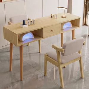 Hot Sale Minimalist Cheap Nail Table <b>Solid</b> <b>Wood</b> Frame Manicure Table <b>Desk</b> Nail Supplies - Product Image 1