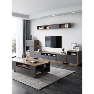 Meuble <span class=keywords><strong>TV</strong></span> moderne, centre de divertissement, unité murale pour téléviseur, ensemble de meubles de salon, panneau plat sans poignée - Product Image 6