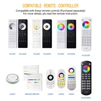 Contrôleurs d'intensité lumineuse 2.4G série simple pour application de smartphone, télécommande avec 4 sorties et 1 sortie CCT/RGB/RGBW/RGBCCT