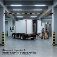 Camions de fret à toit plat et faible encombrement avec caisse compacte et accès au garage souterrain pour la livraison en magasin de détail souterrain