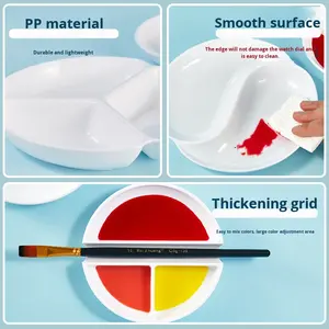 <span class=keywords><strong>Palette</strong></span> de couleurs en plastique facile à nettoyer, multi-emplacements, pour <span class=keywords><strong>aquarelle</strong></span>, <span class=keywords><strong>pastel</strong></span>, mélange d'art, peinture chinoise, diverses - Product Image 4