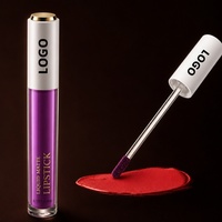 Gloss à lèvres anti-transfert longue tenue, rouge à lèvres liquide mat non-collant, gloss waterproof, logo personnalisé
