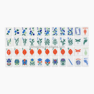 Fichas de Mahjong de Acrílico Americano de Alta Densidad Newport Botanical Line, Color Blanco Sólido, 160 Piezas, para Fiestas en el Jardín - Product Image 1
