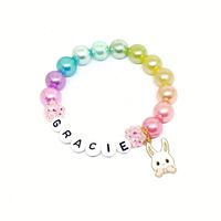 2024 mignon lapin pendentif perlé étudiant Bracelet filles bricolage nom amitié Bracelet nouveau Style coréen bracelets
