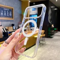 Coque de téléphone magnétique transparente sans fil compatible avec iPhone 17 Air 16 16E 15 14 13 12 Mini 11 Pro Max Plus