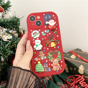 Obiettivo della fotocamera <span class=keywords><strong>tema</strong></span> natale coppia cassa del telefono per iphone 15 plus promax, per iphone 15 cartone animato caso - Product Image 4
