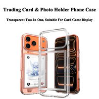 Funda Protectora Transparente para Tarjetas Coleccionables con Logotipo Personalizado para 17 18 Pro Max, con Ranura para Tarjetas, Resistente a Golpes y Caídas de 1.2m