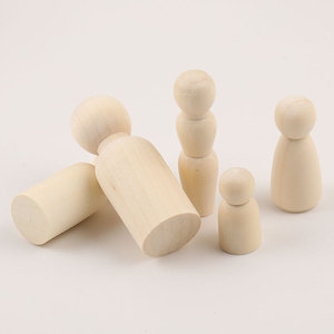 Ensemble de figurines en bois, 40 pièces, couleur naturelle, polies, pour bricolage, artisanat, peinture pour enfants, jouet en boîte - Product Image 3