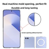 Étui de téléphone pliable magnétique Z Flip7, coque transparente brillante, couverture complète, antidérapante, haute dureté, antichoc