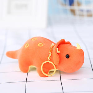 Porte-clés dinosaure en peluche <span class=keywords><strong>Triceratops</strong></span>, petit pendentif mignon pour sac d'école, 15 cm, rembourré en coton PP - Product Image 6