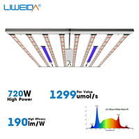 Lampe de culture LED Liweida 720W à spectre complet en aluminium IP65 à haute intensité PPFD pour LM301H FCC pour la floraison