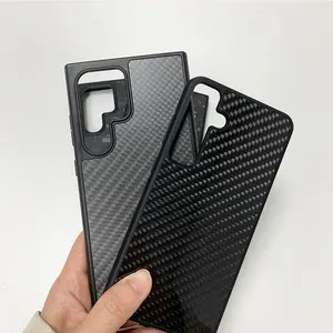 Thiết Kế Mới Sang Trọng Màu Đen Mờ Bất Carbon Fiber Điện Thoại Trường Hợp Đối Với Samsung Galaxy S24 S24 Siêu