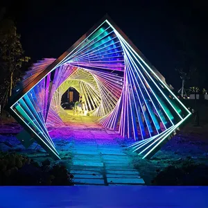 圣诞活动装饰巨型发光二极管时间隧道图案金属拱形灯