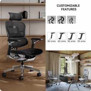 <strong>For</strong> T9 <strong>Heavy</strong> Duty 200kg Capacity Modern Swivel <strong>Office</strong> <strong>Chair</strong> with Adjustable Armrest Ergonomic Design Aluminum Alloy Frame - Product Image 4
