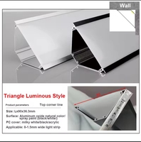 Diseño de Interiores, Perfil de Aluminio Lineal de 3 Metros para Iluminación LED en Esquinas de 45 Grados para Techos