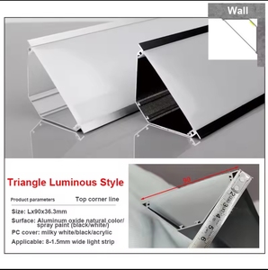 Profilé <span class=keywords><strong>LED</strong></span> en aluminium pour plafonds, bande lumineuse linéaire 3M à 45 degrés pour les coins - Product Image 2