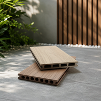 Plancher de terrasse extérieur en WPC co-extrudé entièrement recouvert, 145*21mm, anti-UV, résistant à l'usure, antidérapant, imperméable, pour jardin