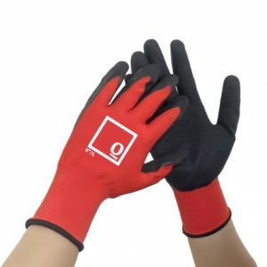 قفازات سيفندر CE للحماية الشخصية مطلية باللاتكس أحمر/نايلون مضادة للانزلاق ومقاومة للماء للعمل الشاق - Product Image 4
