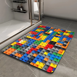 Modern Sustainable Abstract Pattern Rectangle Rubber Absorbent Non-Slip Bathroom Floor Mat Easy Care Home & Hotel Bath - Product Image 5