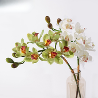 Fleur artificielle de cymbidium de grande taille de haute qualité, 79 cm, 8 têtes, latex, toucher réaliste, pour la décoration de mariage et de la maison