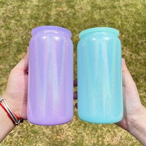 Paquete de 25 Latas de Vidrio Brillante de 16 oz con Tapa de Plástico para Sublimación con Logotipo Personalizado, para Impresión DIY, Regalos para el Día de la Madre - Product Image 4