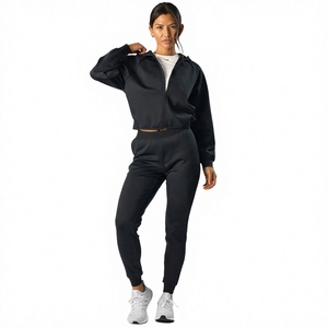 Ensemble deux pièces à capuche décontracté unisexe personnalisé pour le sport et le jogging, 100 % coton, style streetwear, collection printemps - Product Image 2
