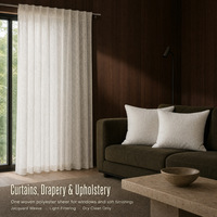 Tissu de rideau jacquard transparent 100% polyester 280cm 320cm 340cm extra large, tissu filtrant la lumière pour fenêtres