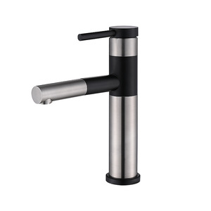 Black Single Hole Basin Faucet 304 Stainless Steel Modern Ceramic Valve Core Pull Out <b>Spray</b> Deck <b>Mounted</b> - Product Image 2
