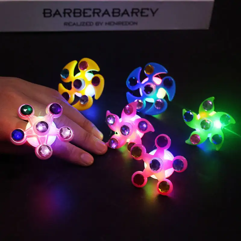 Amazon Explosion Led Fidget Spinner Ring Mainan Anak Spinner Cincin Kecemasan