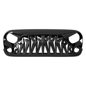 Wizsin Phía Trước Cá Mập Nướng Xe Hơi Vỉ Nướng Cho Jeep <span class=keywords><strong>Wrangler</strong></span> 2007-2018 JK 4X4 Tự Động Điều Chỉnh Phụ Kiện Bumper Lưới Tản Nhiệt Màu Đen Bóng - Product Image 2
