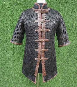 เสื้อเชิ๊ต chainmail แขนเต็มรูปแบบขนาด09มม. ทำด้วยมือห่วงเหล็กอ่อนหมุดแบนแหวนเครื่องซักผ้าโลหะผลิตภัณฑ์งานฝีมือโลหะ - Product Image 1