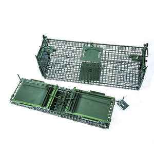 Складная гильотинная двухдверная клетка для животных, кошек, ловушка для борьбы с вредителями, кошачья ловушка, клетка для кошек - Product Image 1