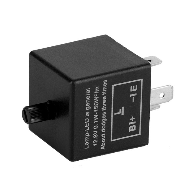 Custom 12V 3 Pin LED Light Flasher Blinker Relay Adjustable Turn Indicator Relay Electronic Components