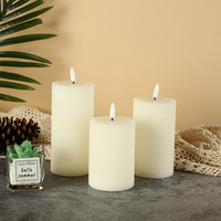 Grande bougie sans flamme mèche scintillante cire de paraffine a mené des bougies décoration de lumières