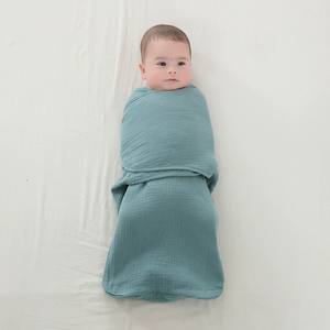 100% Cotton Muslin Newborn Wrap Easy Adjustable for Velcro Sleep Sack 0-3 Months Infant Swaddle <strong>Blanket</strong> Kids' Bedding - Product Image 5