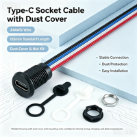 Connecteur USB-C femelle rond LN-006 M11 pour panneau, pour boîtier électronique DIY, entrée d'alimentation et transmission de signal