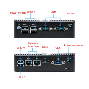 HVAEIPC pabrik baru hitam Mini <span class=keywords><strong>PC</strong></span> N95 jaringan tunggal Dual HD Smart Fan mendukung WIN11 Linux penggunaan industri <span class=keywords><strong>DDR3</strong></span> <span class=keywords><strong>RAM</strong></span> AU Plug - Product Image 2