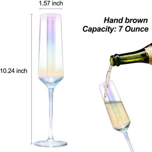 Lunettes de toast à vin rouge et blanc, pour vin scintillant, multicolore, arc-en-ciel, - Product Image 3