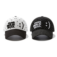 Casquette de baseball ajustable pour femme, 100% coton, imprimé étoiles et lettres, style coréen, grande taille, motif à pois/argyle, logo personnalisé, petite série
