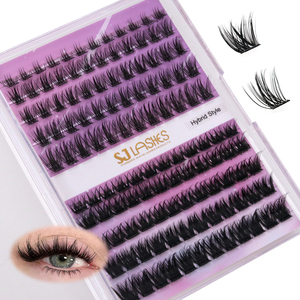 Cils naturels effilés sans colle, faits à la main, longueurs mixtes, pas de colle nécessaire, cils en grappe DIY, cils en grappe pré-collés - Product Image 2