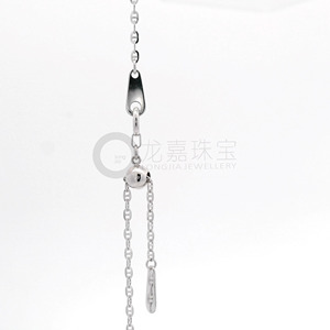 Adjustable Shiny White Pt950 Fine <b>Link</b> <b>Cable</b> Necklace For Daily Occasion Minimalist Platinum Jewelry - Product Image 6