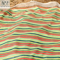 Tissu à paillettes Nanyee Textile, imprimé par sublimation, rayures colorées rouge, vert et jaune vif