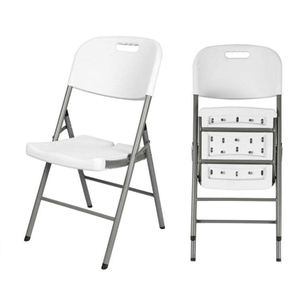 6pc/carton Foldable Outdoor Camping Garden <b>Chair</b> <b>White</b> HDPE Plastic Folding Hotel Party Wedding Event <b>Chairs</b> - Product Image 1