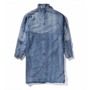 Wholesale <b>Men</b> Outwear Trendy Long <b>Sherpa</b> Lined Warm Fleece Denim <b>Jacket</b> Winter Zipper Sleeve Blue Cowboy Denim Quilted Coat - Product Image 3