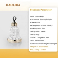 Cadeau de Noël personnalisé bases de veilleuses à LED rechargeables capteur tactile 3000K mini veilleuse à LED de chevet dorée